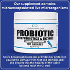 Probiotics for Dogs and Cats - Vet Formulated Made in USA Pet Prebiotic & Enzyme Powder for Digestive, Gut & Immune Health - 200 Servings (50 g)