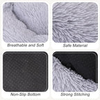 Calming Dog Bed, Dog Beds Fits up to 40 lbs Pets, Fluffy Donut Dog & Cat Bed Washable, Round Anti Anxiety Dog Bed, Small Dog Bed with Non-Slip Bottom (Light Grey, 28" x 28")