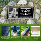 Pet Headstones for Dogs & Cats - Personalized Black Granite Dog Memorial Plaques for Outdoor Engraved Cat Grave Markers, Funerary Tombstone with Photo, Memorial Stones for Memory Garden (Animal)