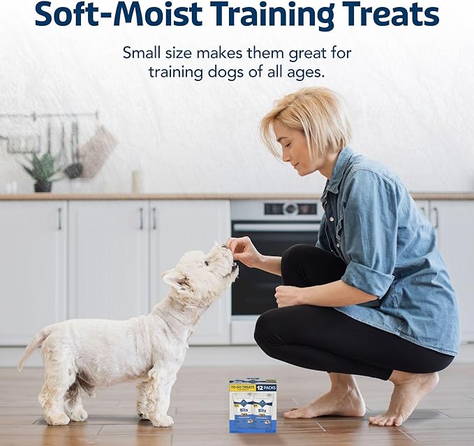 Blue Buffalo BLUE Bits Natural Soft Moist Training Dog Treats TOGO Chicken Recipe Bags, contains Twelve (12) oz bags
