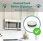 YOBRO Elegant Dog Bowls Set for Medium Dogs, Beautiful Ceramic Stone Alike Style, Pet Bowl Set with Wooden Stand, Non-Slip, Modern Food or Water Breeds Dishs, Gifts for Dog Owners, Green