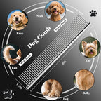 Professional 4 in 1 Dog & Cat Grooming Scissors Kit with Safety Round Tips,Sharp & Durable,Dog Shears for Grooming - Includes Straight, Curved, Thinning Scissors and Comb - Premium Pet Supplies