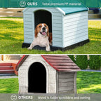 YITAHOME Large Plastic Dog House Outdoor Indoor Doghouse Puppy Shelter Water Resistant Easy Assembly Sturdy Dog Kennel with Air Vents and Elevated Floor