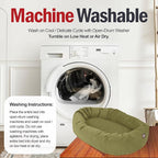 Majestic Pet 24 Inch Suede Shredded Memory Foam Mix Calming Small Dog Bed Washable 24 x 19 x 7 (Inch) - Cozy Soft Round Donut Dog Bed with Spine for Head Support - Pet Bed Sage