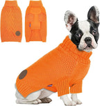cyeollo Dog Sweater Pullover Turtleneck for Dogs, Classic Knitwear Fall Winter Cold Weather Dog Clothes Warm Pet Apparel Small Medium Large Pet Sweaters, Orange XL
