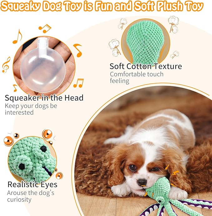 Large Squeaky Dog Toys- Plush Dog Toys with Soft Fabric for Small, Medium, and Large Dogs Daily Companionship, Training Reward Gift