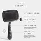 Tweezerman Dog and Cat Slicker Brush for Large Pets, Grooming Brush with Coated Bristles to Prevent Scratching and Ergonomic Handle