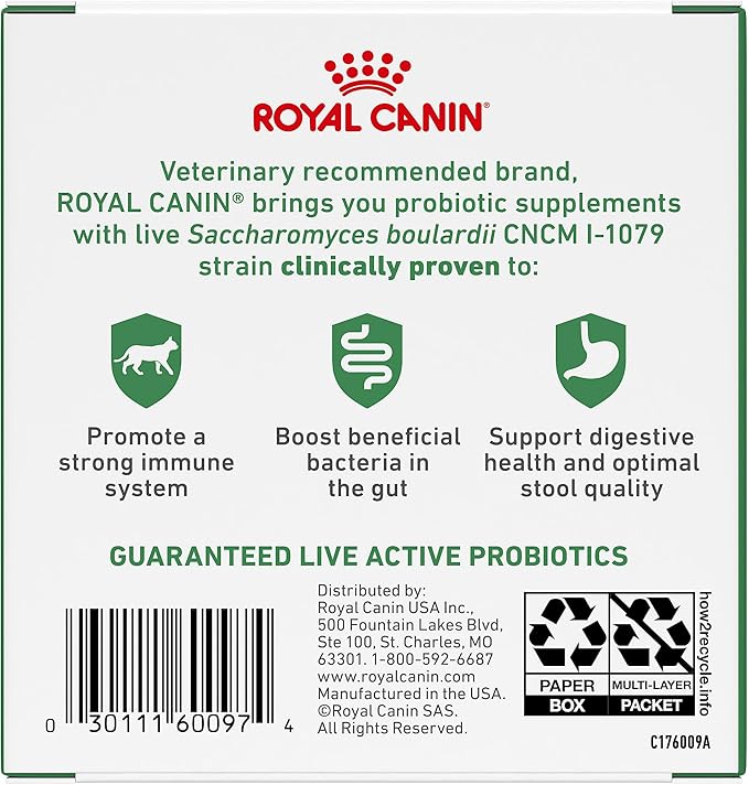 Royal Canin Probiotics for Cats Digestive and Immune Health Powder Supplement for Cats of All Ages, 30 Count (Pack of 3)