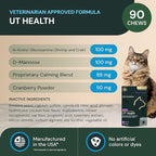 VetriScience Veterinary Strength UT Health Chews - Cat Urinary Tract Wellness Supplement for Supporting Feline Urinary Health - with Calming Blend - Chicken Flavor - 90 Count