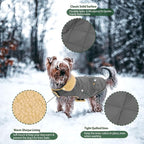 Dog Winter Coat for Medium Dogs, Puppy Plaid Jacket, Pet Coat for Cold Weather, Windproof Warm Dog Jackets, Pet Thickened Outfits Indoor Outdoor, Grey M
