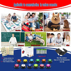 12 Color Pet Communication Buttons, Dog Buttons with 3-Mode Switch (Play/Off/Record), Talking Recordable Buttons, Includes 45 Training Stickers & Batteries for Effective Training