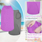 2 Pack Dog Shirts, Summer Lightweight Dog T-Shirts Sleeveless Vest, Breathable Pet Clothes Tank Top for Large Medium Dogs, Purple + Gray (L)
