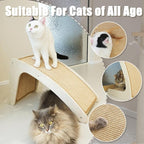 Cat Scratcher, Curved Scratching Board for Indoor Cats, Protecting Furniture Scratch Pad, Floor Mounted Scratching with Mouse Toy, Catnip