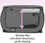 Necoichi Stress-Free Enclosure Cat Travel Carrier Cage 31.8" L x 20.0" W x 20.0" H Collapsible Gray White Stripes | Pop up Kannel, Crates