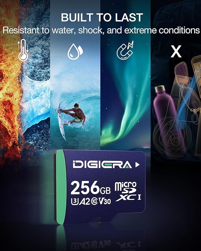 256GB CT100 microSDXC UHS-I Memory Card with Adapter - up to 100MB/s, C10, U3, V30, 4K UHD, A2, Micro SD Card for Smartphones, Tablets, Cameras, Gaming Consoles, and Drones (1 Pack)