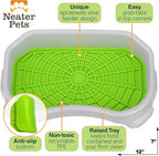 Neater Pets - Neat-LIK Pad with Mess-Proof Tray Keeps Floors Clean - Slow Feeding Pad for Dogs & Cats - Relieves Anxiety & Cures Boredom - Fill Licking Pad with Treats & Food (Green & Vanilla Bean)