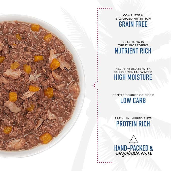 Tiki Cat Aloha Friends, Tuna, Tilapia & Pumpkin, Grain-Free & High Moisture, Wet Cat Food for All Life Stages 5.5 oz. Cans (Pack of 8)