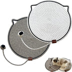 Cat Scratcher Mat Natural Cotton Rope Cat Scratching Pad, Large Size Scratching Pad with Toy (2 Packs 19.6'') (Black + White)