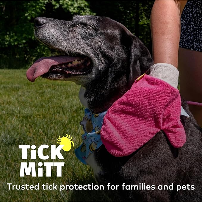 TiCK MiTT Pink Tick Removal Glove for Pets & People: Gently Remove Ticks with Ease - Chemical-Free, Durable, Portable Tick Management Tool for Outdoor Adventures & Everyday Use