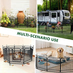 Durable Dog Fence 40" Height 48 Panels Thickened Dog Playpen with Portable Handle & Strap, Easy to Install – Stylish Curved Panel Design for Pets, Indoor Use Outdoor Use