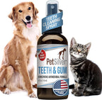 PetSilver Teeth & Gum Spray - Dog Dental & Teeth Cleaning Spray for Plaque & Tartar Build-Up Reduction - Natural Breath Freshener for Dogs and Cats - Patented Chelated Silver - Made in The USA - 4 oz