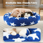 Donut Dog Bed for Small Dogs & Cats, Fluffy Small Round Dog Beds for Comfort Sleep, 23 Inch Cat Beds for Indoor Cats Fits Up to 15 lbs Pet, Washable Dog Bed with Removable Water Resistant Lining Cover