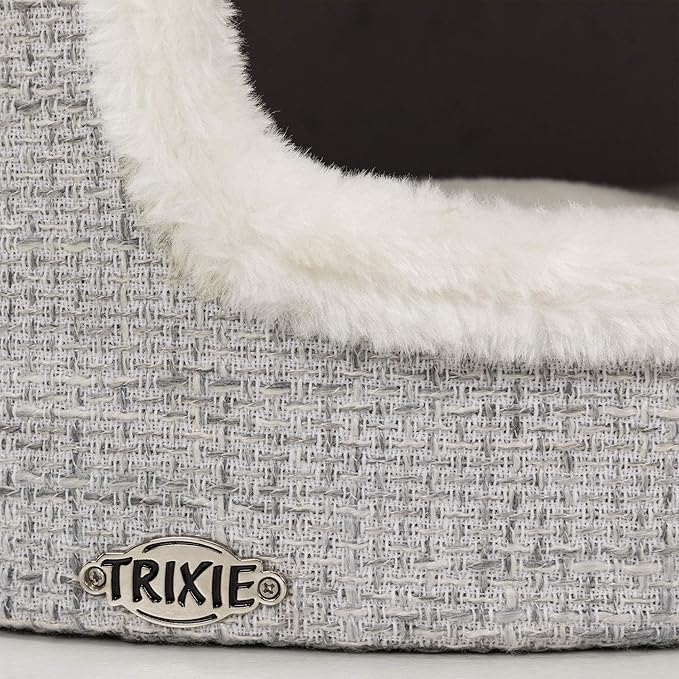 TRIXIE Fonda Cat Scratching Post 39 Inch - Cat Scratcher with Soft Fabric Covering Base and Durable Sisal Rope - for Large Cats with Condo Base and Platform - in Gray
