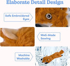 SHARLOVY Dog Squeaky Toys No Stuffing 3 Pack, Plush Crinkle Dog Toys for Large Breed, Durable Doggie Chew Cute Animals Puppy Toy for Teething