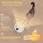 Wireless Cat Water Fountain with Stainless Steel Tray, Battery Operated Cat Fountain - 102oz/3L Automatic Pet Water Dispenser, Easy Clean with Motion Sensor for Cats, Dogs-2Filters