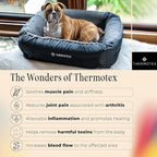 Far Infrared Heated Pet Bed - Heated Cat & Dog Bed for Pain Relief & Arthritis - Therapeutic Heat Pad for Elderly Pet Support & Relaxation - Machine Washable