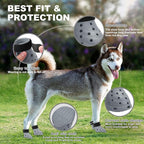 Dog Shoes Breathable Dog Shoe for Hot Pavement, Dog Booties and Paw Protectors, Non-Slip Waterproof Dog Sandals Boots (Gray+Black, S: (2.3’’x1.8'')(L*W))