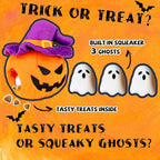 Halloween Dog Toys - Pumpkin & Ghosts Squeaky Plush, Hide & Seek for Small to Large Dogs