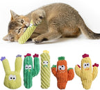 Cat Toys for Indoor Cats, 100% Pure Organic Catnip-Filled Toys Without Cotton, Interactive Cactus Kitten Toy for Anxiety Relief, Soft Cute Teething &Chew Toys, 5 Pack