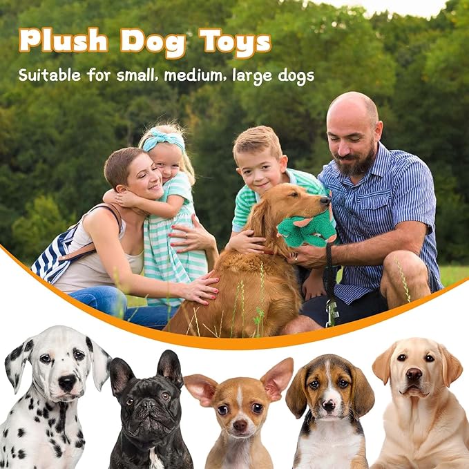 3-Layered Stuffed Dog Toys for Medium Large Dogs, Large Plush Squeaky Dog Toys to Keep Them Busy for Small Medium Large Breed, Cute Animals Puppy Teething Chew Toys - Dinosaur L