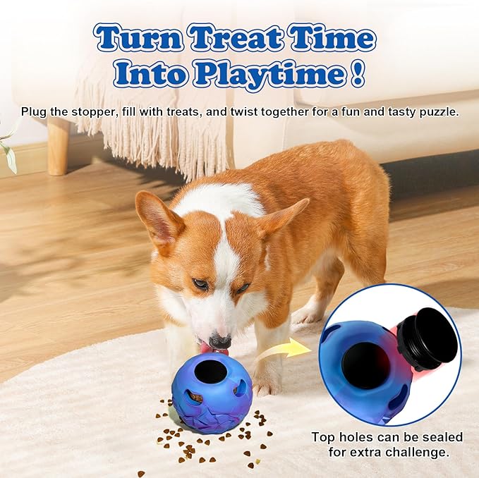 5-in-1 Dog Enrichment Toy – Bite & Brush Freeze Ball, Large Dog Toys, Interactive Chew Toy for Large Aggressive Chewers (25-85 lbs), Freezable Bone for Dogs, Homemade Treat Dispenser, Easy to Clean