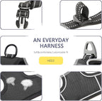 HEELE Dog Harness, No Pull Adjustable Padded Reflective Harness for Small Medium Large Dogs with Handle for Walking Training, Black, L