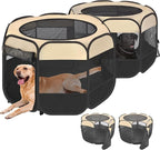 2-in-1 XLarge Pop Up Dog Cat Playpen, Detachable into 2 Separate Pens, Assembly-Free Portable Puppy House Collapsible Crates Pet Pen Tent Kennel Kitten Enclosure Cage Indoor Outdoor Foldable(L)