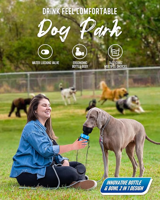 Lesotc Portable Dog Water Dispenser, 600ml, BPA Free, Lightweight, Ideal for Travel, Hiking, Camping