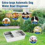 BWOGUE 5 Gal Automatic Dog Water Dispenser for Large Dogs Stainless Steel Outdoor Water Bowl Large Breed Self Filling Dog Waterer Feeder for Dogs Cat Chicken Livestock