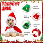 2 Pcs Pet Christmas Costume, Dogs Cats Cape with Hat Santa Claus Cloak and Xmas Tree Cloak with Star and Pompoms, for Dogs Cats Pet Puppy Santa Gifts Christmas Outfit(Large)