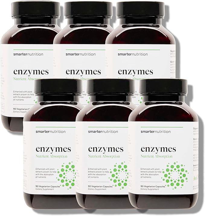 Smarter Nutrition Vegan Digestive Enzymes - Digestion Bloating & Gut Health Support with 16 Multi Enzymes for Nutrient Absorption & Meal Time Comfort for Both Men & Women - 540 Count[180-Day Supply]