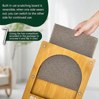 Cat Scratching Board, Easel-Shaped Corrugate Cat Scratcher for Indoor Cats, Cat Scratch Pad with Premium Scratch Textures Design, Cardboard Cat Scratcher with Double-Sided Usability (Semicircle)