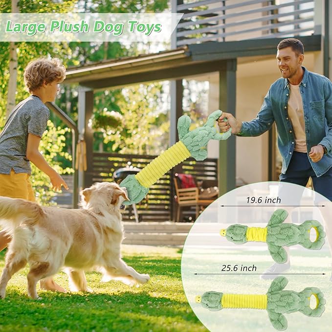 Large Plush Squeaky Dog Toys for Aggressive Chewers, Interactive Tug of War Puppy Toys for Indoor Play - Duck Stuffed Dog Toys with Soft Fabric for Small, Medium, and Large Pets