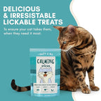 ALBERT & MIA Lickable Cat Calming Treats - Stress & Anxiety Relief for Indoor Cats - Tasty & Vet Calming Treats for Cats & Kittens (Calm Care for Grooming, Car Rides, Travel and Sleep Aid) 20 Pack
