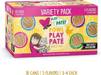 Weruva B.F.F. Play - Best Feline Friend Paté Lovers, Aw Yeah!, Fowl Play Yellow Patés Variety Pack, 2.8oz Can (Pack of 18)