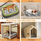 Bestio Cat Heating Pad 16 in Pet Heating Pad, Obtained MET and UL Dual Certification,Smart Thermostat Switch Adjustable from 1-24 Hours, Indoor Heated Electric Pet Bed for Cats Dogs - Gray