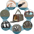 Petsfit Expandable Cat Dog Carrier for 2 Cats, 19" Lx 12" Wx 12" H Soft-Sided Portable Pet Carrier for Travel, Dog Carrier for Small Dog with 2 Side Extensions, Anti-Escape