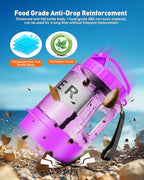 Portable Dog Water Bottle Bowl - 77 oz Travel Water Bowl Dispenser for Dogs Leak Proof, Suitable for Large Pet Drinking, A Must Have for Outdoor, Camping, Walking, Beach, Hunting Other Scenes （Purple）