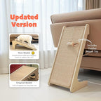 PETKARAY Cat Scratcher, Sisal Scratching Ramp, L Shape Scratch Pad for Indoor Cats, Wall Furniture Protector with Catnip (Large Size)