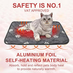BEAUTYZOO Self Warming Cat Bed Pad, Self Heating Dog Bed Mat, Heated Cat Bed for Indoor Outdoor Cats, Thermal Warmer Pet Pad for Kitten Puppy Washable Non-Slip Chew Proof, 1 Pack 23 x 35 Inches Gray